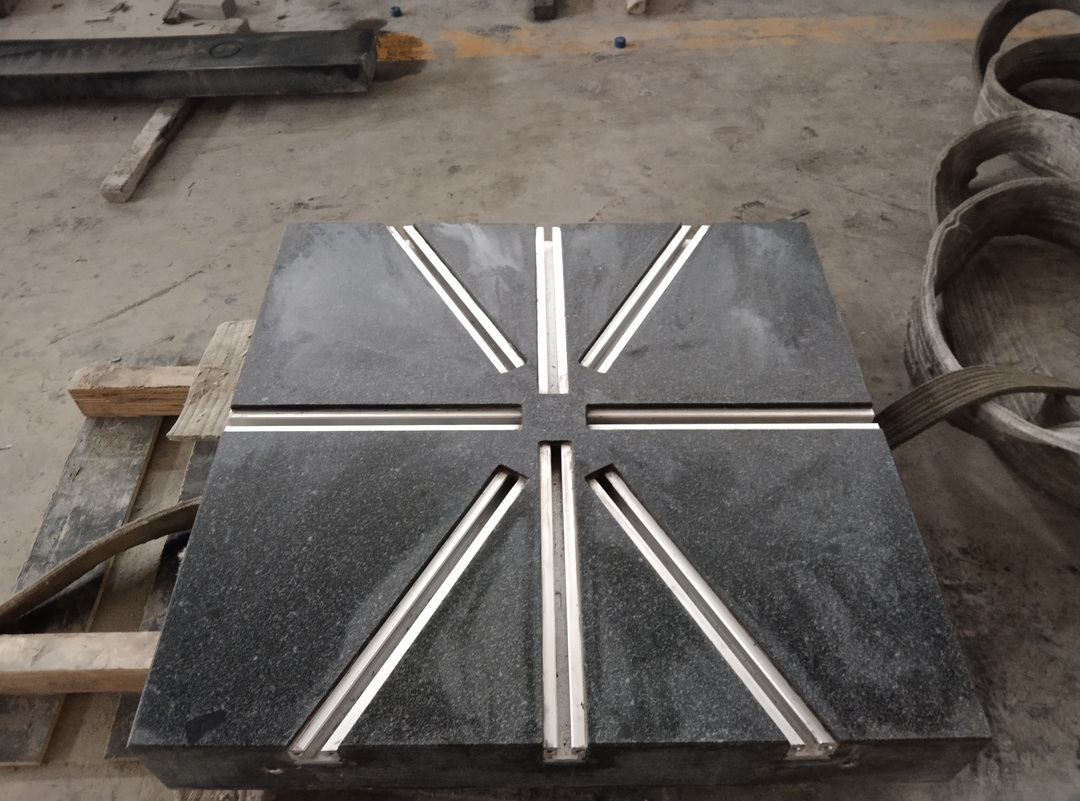 花岗岩机械构件打孔开槽平台